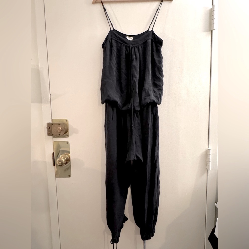L’agence 100% Silk Black Jumpsuit In Size 1